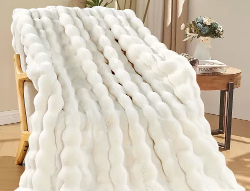Bubble Textured Faux Fur Throw